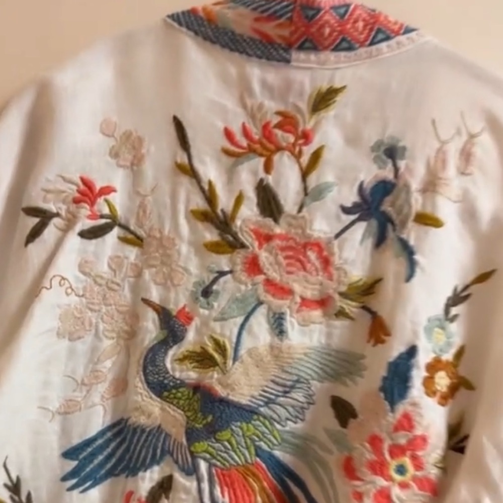 Johnny Was heavily embroidered CERETTI LINEN KIMONO/JACKET RARE - Picture 9 of 10